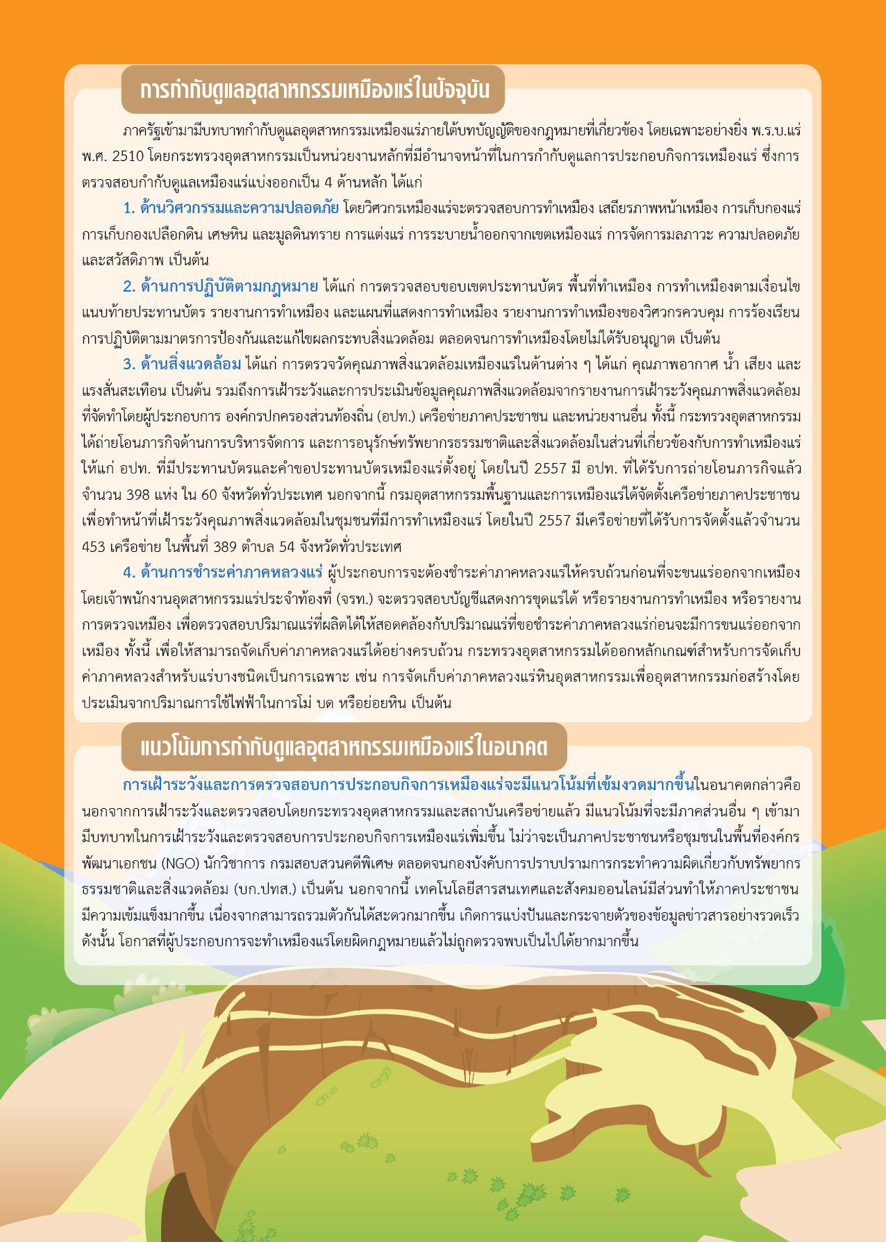 Newsletter vol.7 การกำกับดูแลอุตสาหกรรมเหมืองแร่
