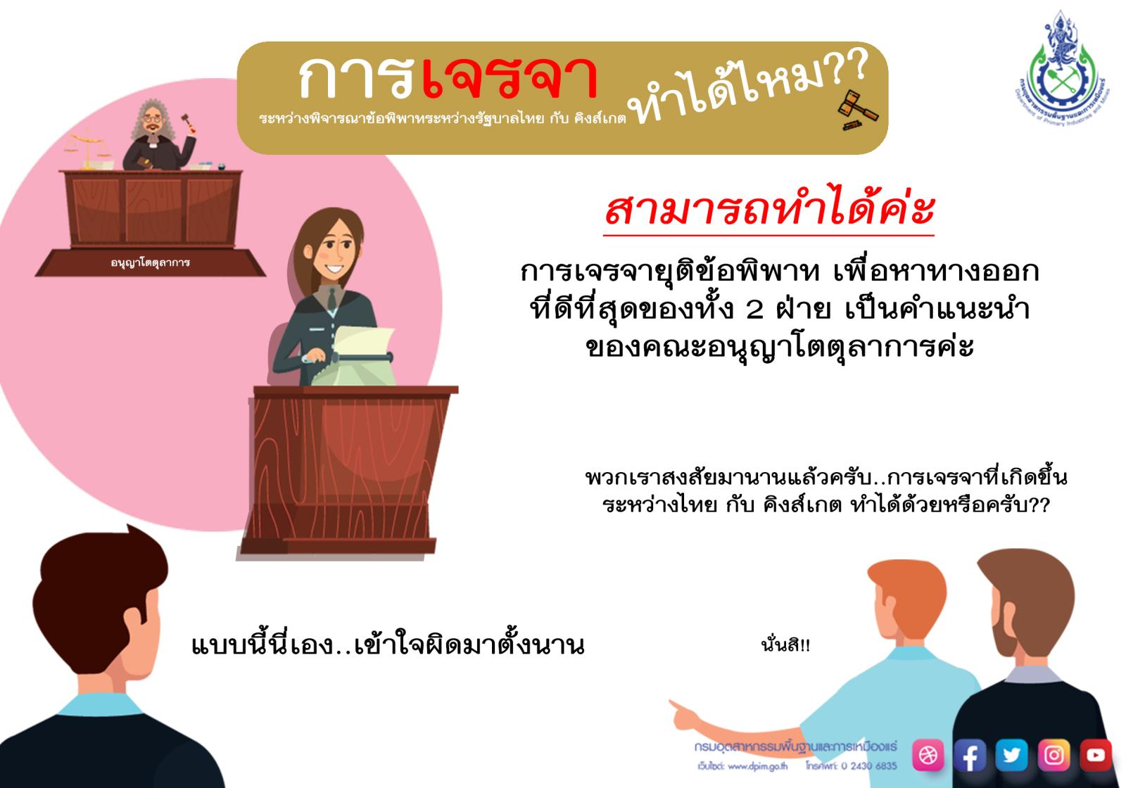 การเจรจาระหว่างพิจารณาข้อพิพาทระหว่างรัฐบาลไทย กับ คิงส์เกต ทำได้ไหม?