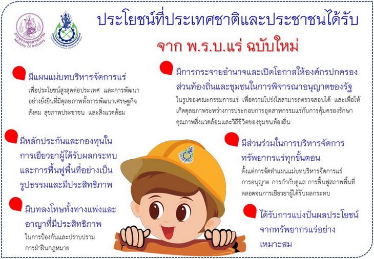 ประโยชน์ที่ประเทศชาติและประชาชนได้รับ จาก พ.ร.บ.แร่ ฉบับใหม่