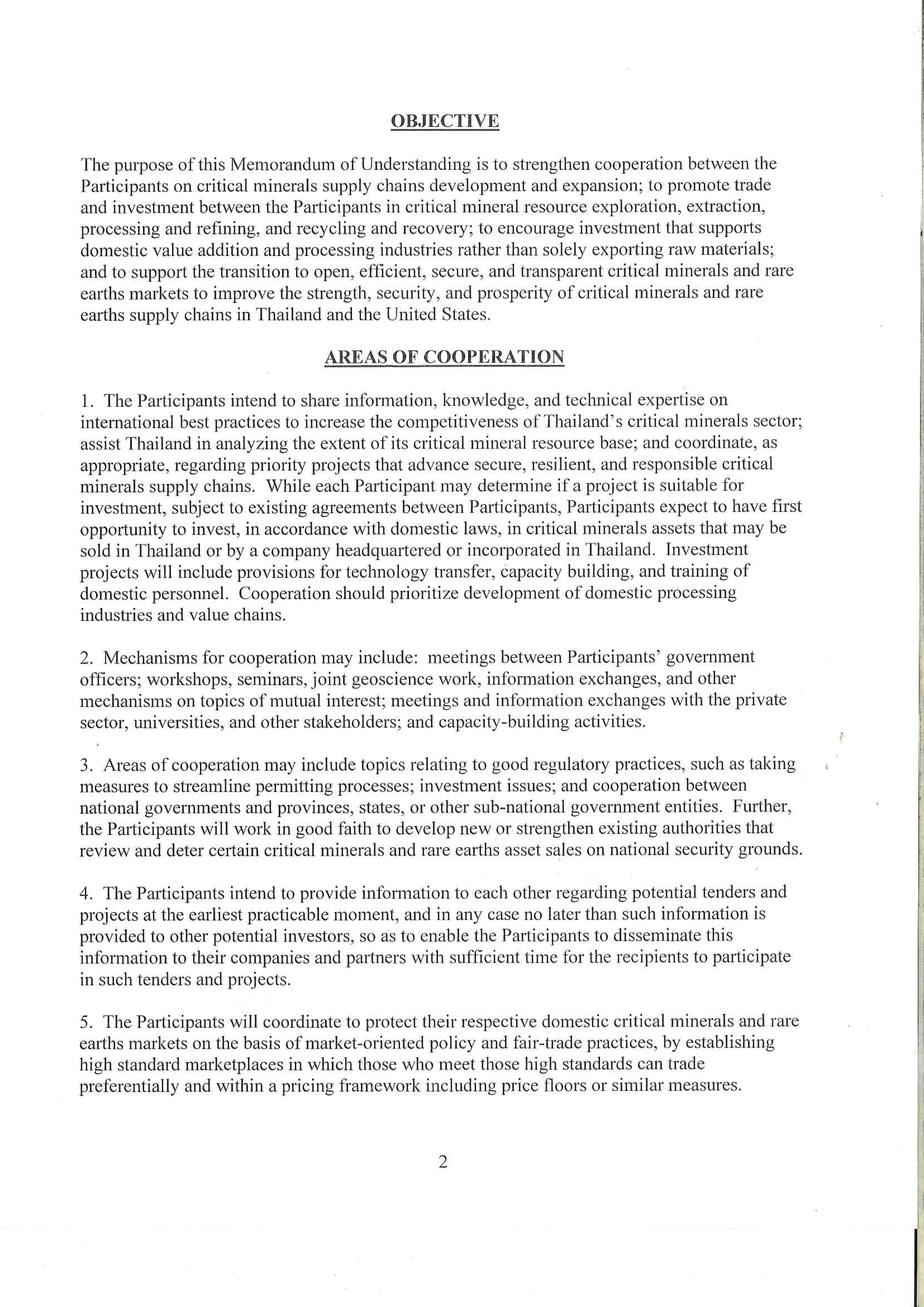 “ไทย–สหรัฐฯ” ลงนาม MOU สร้างความร่วมมือพัฒนาห่วงโซ่อุปทานแร่ธาตุสำคัญ เสริมความมั่นคงเศรษฐกิจและการลงทุนในระดับโลก